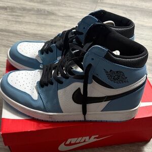 Nike Air Jordan Blue and White High-Tops